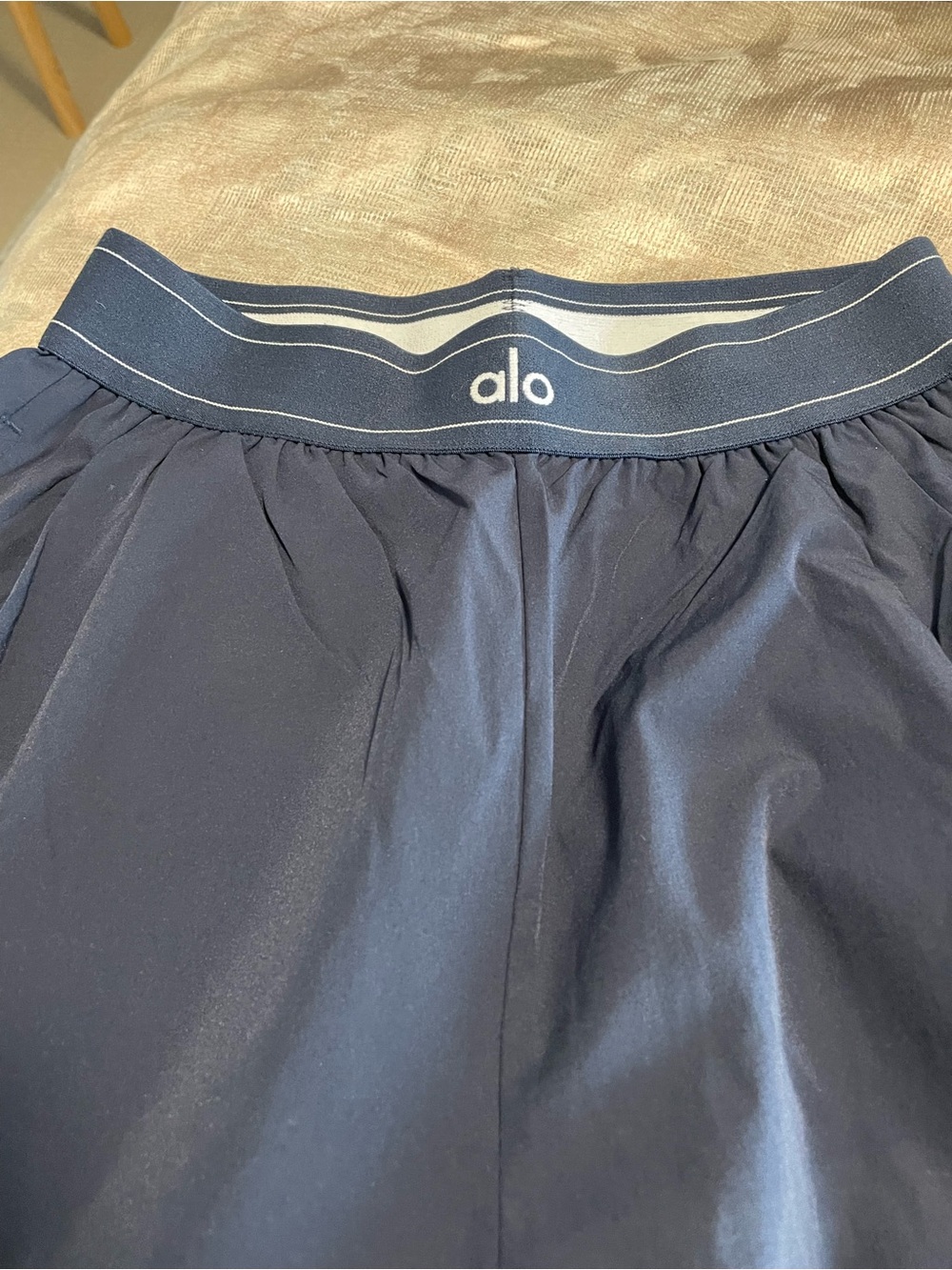 ALO Yoga Men's Navy Athletic Shorts with Branded Waistband